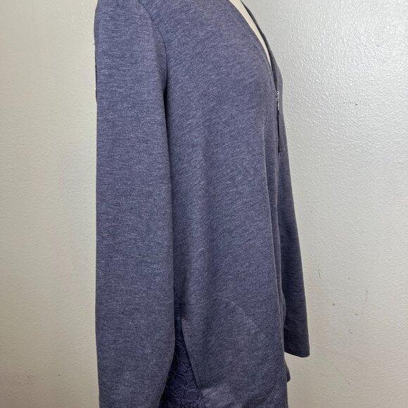 LOGO Lounge by Lori Goldstein Blue Zip Front Cardigan with Lace Back Size 1X - Picture 3 of 10